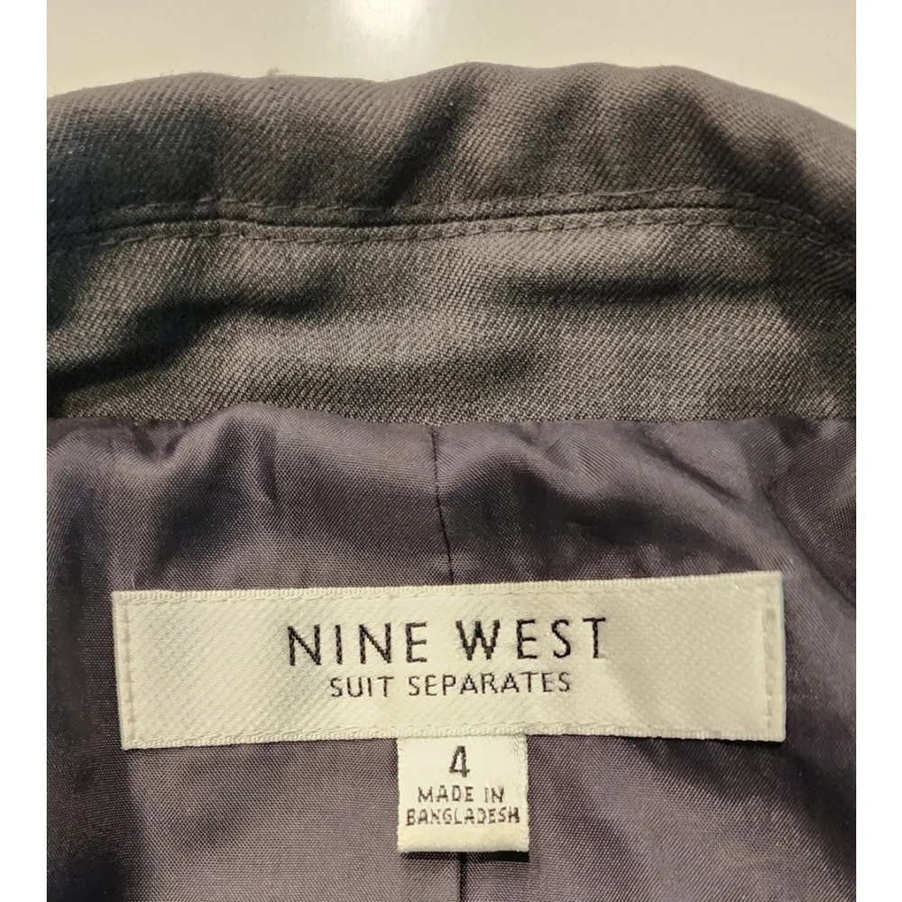Nine West Suit Separates Career Blazer Jacket Gray Women's 4 - Picture 8 of 11
